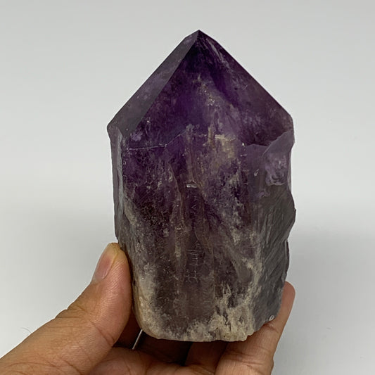 362.7g,3.6"x2"x2.1", Amethyst Point Polished Rough lower part Stands, B19039