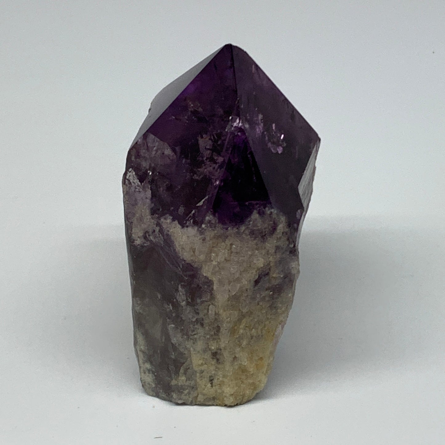 389.3g,3.8"x2.4"x1.8", Amethyst Point Polished Rough lower part Stands, B19042