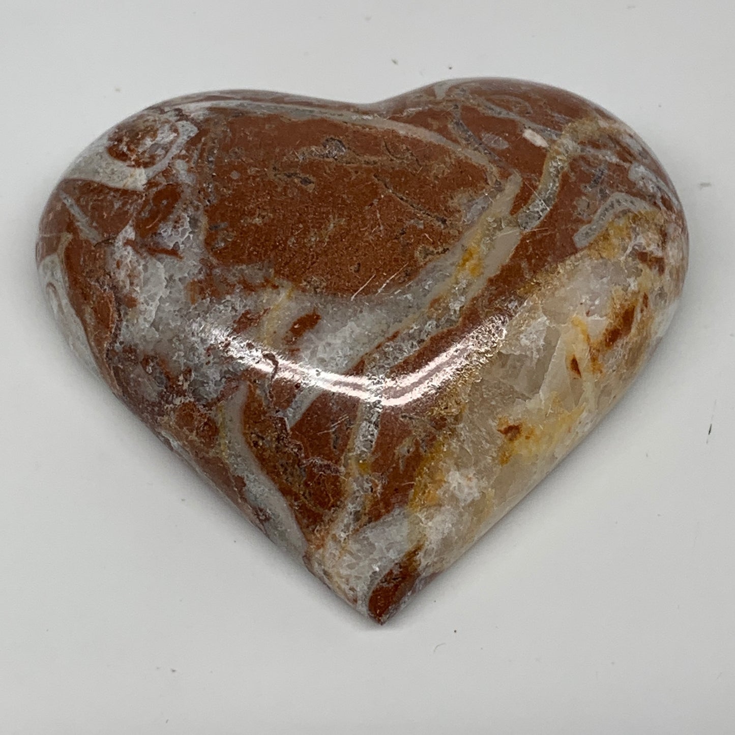 59g, 2" x 2.2"x 0.7", Natural Untreated Red Shell Fossils Half Heart @Morocco,F1