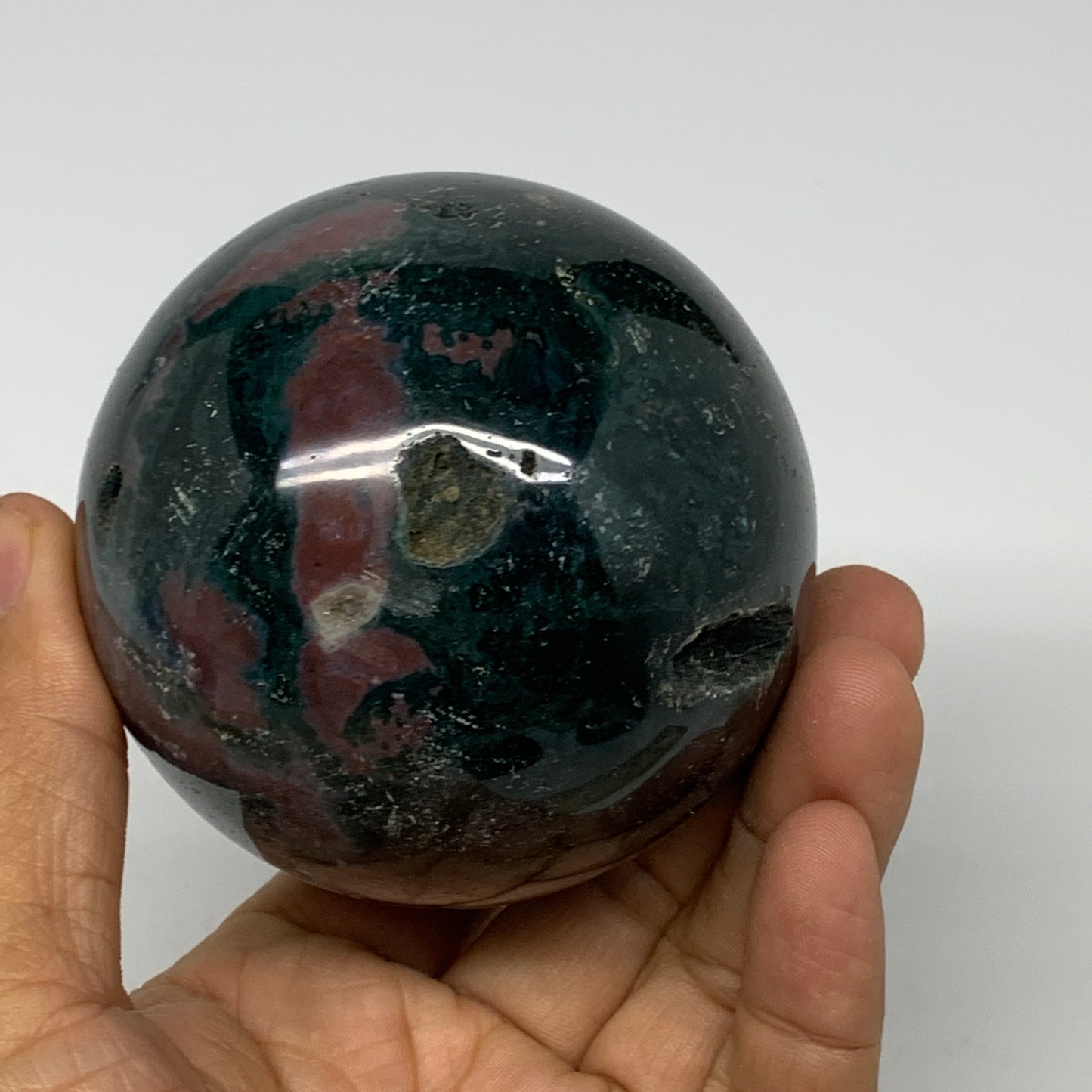 518g, 2.9" (73mm), Ocean Jasper Sphere Geode Crystal Reiki @Madagascar, B25444