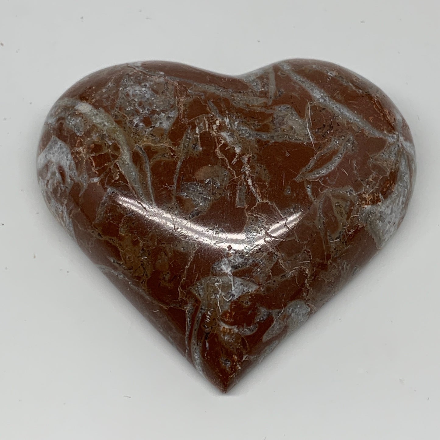 61.4g, 2" x 2.2"x 0.6", Natural Untreated Red Shell Fossils Half Heart @Morocco,