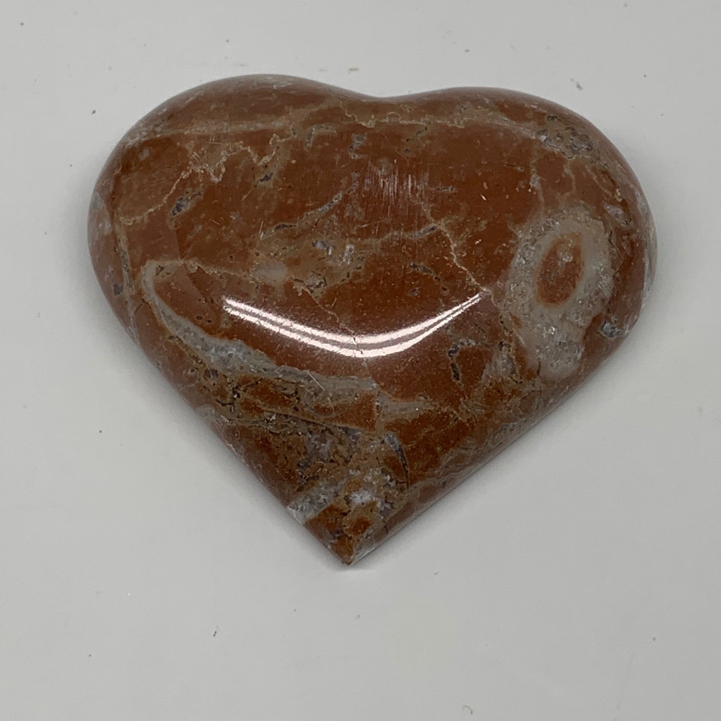 62.1g, 2" x 2.2"x 0.6", Natural Untreated Red Shell Fossils Half Heart @Morocco,