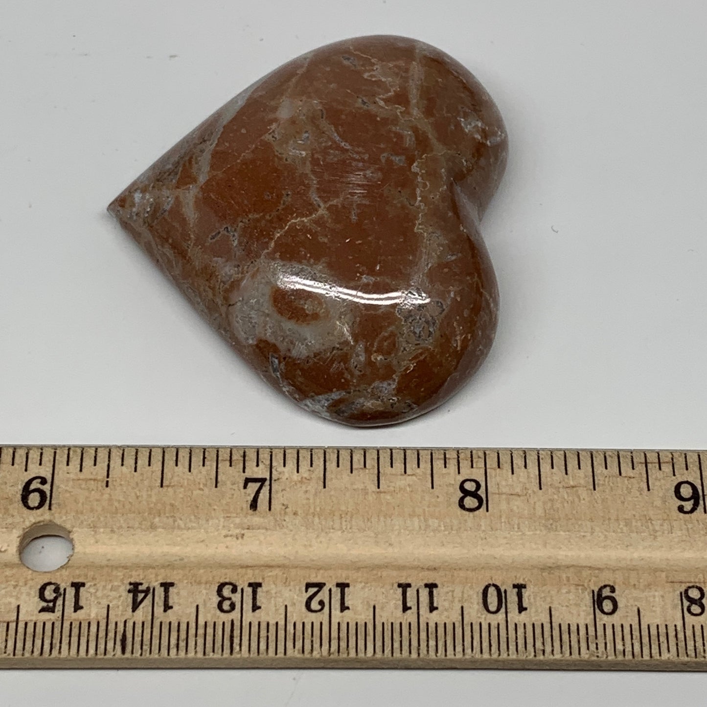 62.1g, 2" x 2.2"x 0.6", Natural Untreated Red Shell Fossils Half Heart @Morocco,