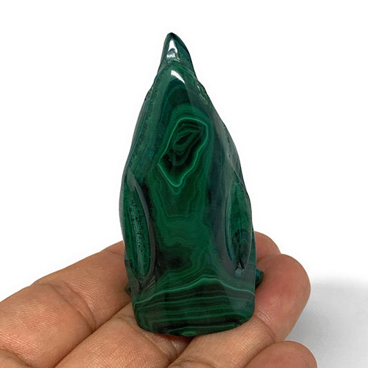 64.3g, 2.5"x1.2"x0.7" Natural Solid Malachite Penguin Figurine @Congo, B7371