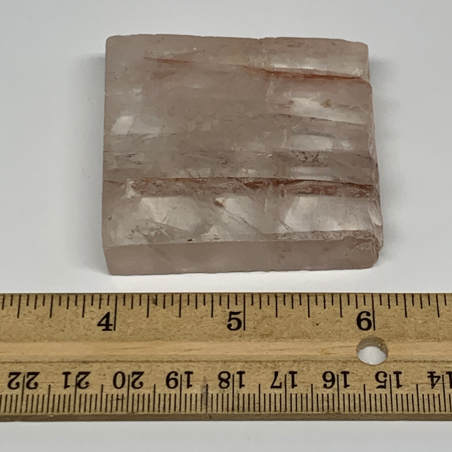 99.4g, 2.2"x2.1"x0.5", One face polished Fire Quartz, One face semi polished, B1