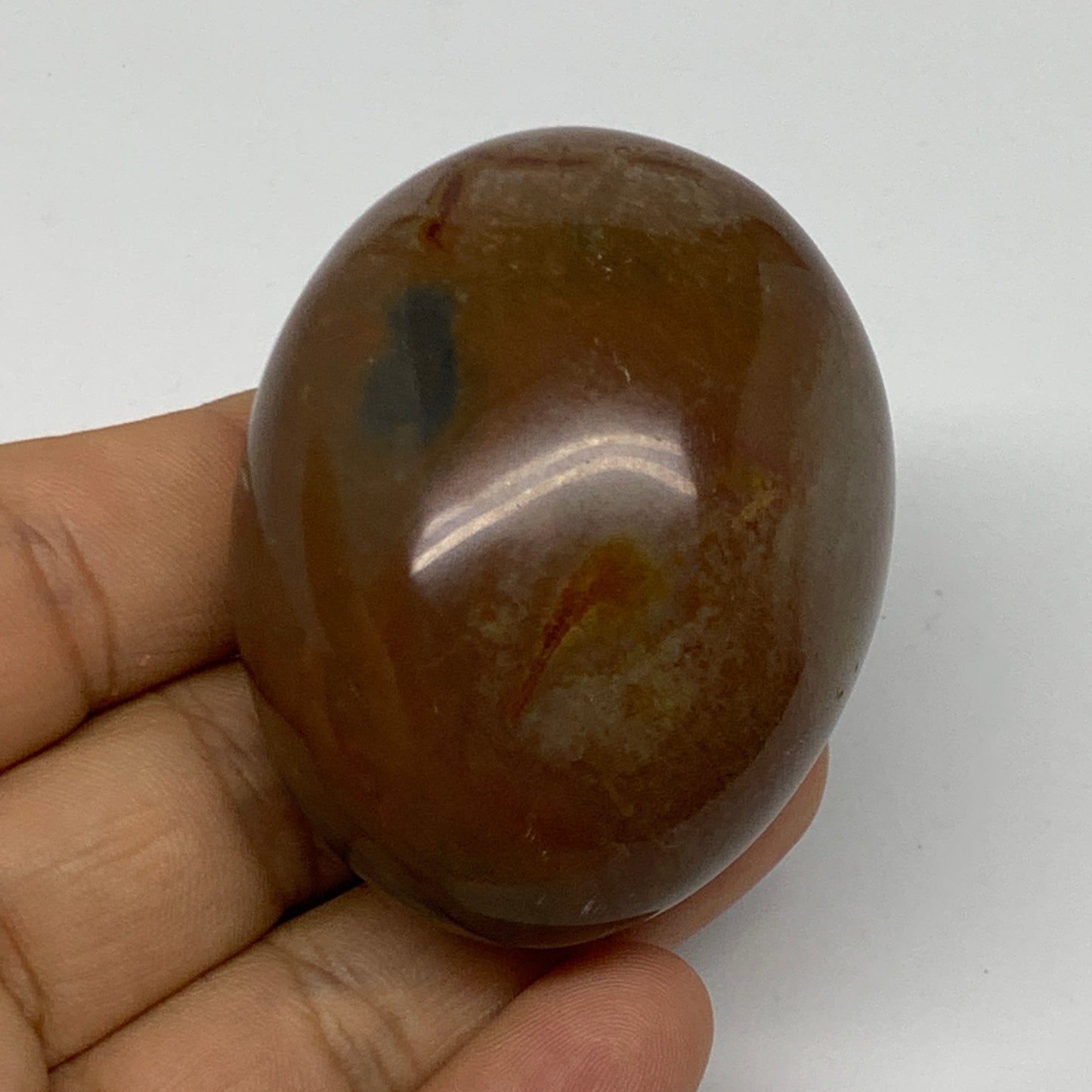 108.2g, 2.2"x1.8"x1.3" Polychrome Jasper Palm-Stone Reiki @Madagascar, B24515