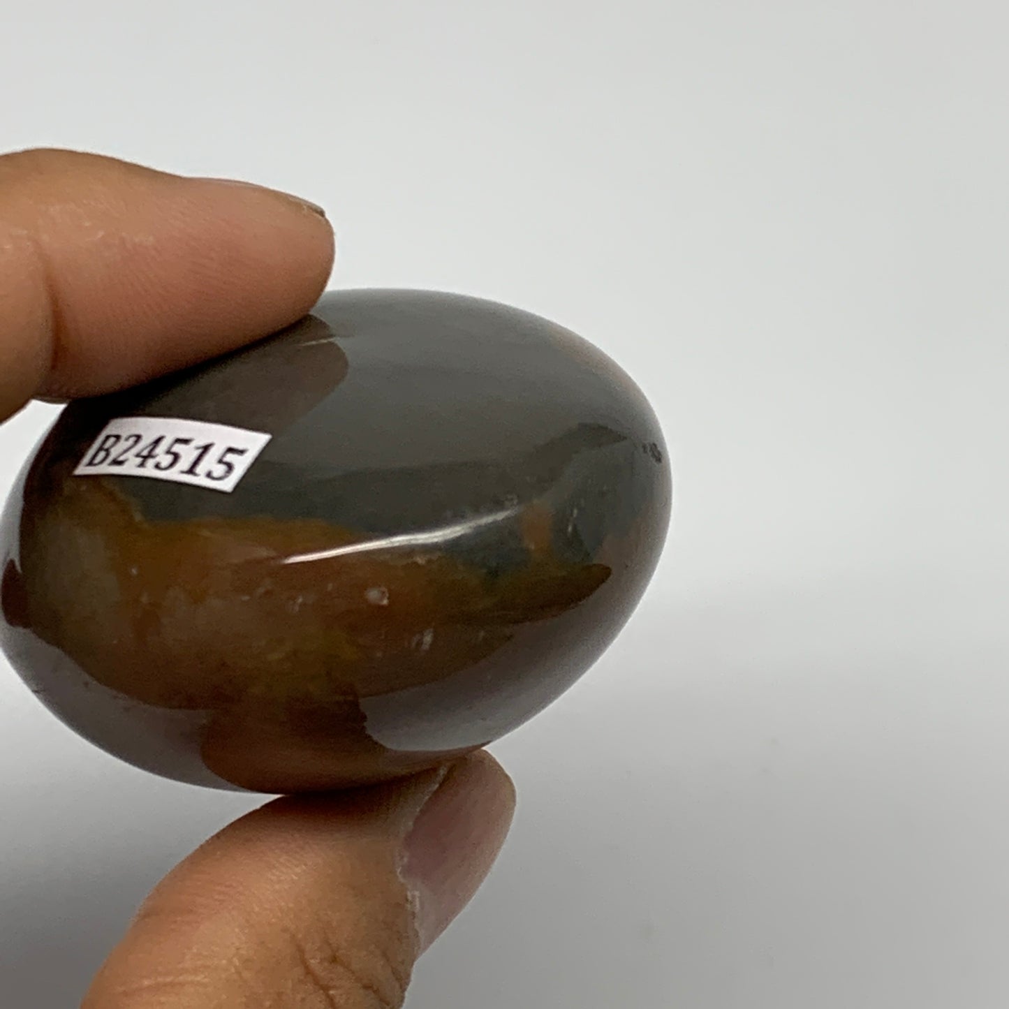 108.2g, 2.2"x1.8"x1.3" Polychrome Jasper Palm-Stone Reiki @Madagascar, B24515