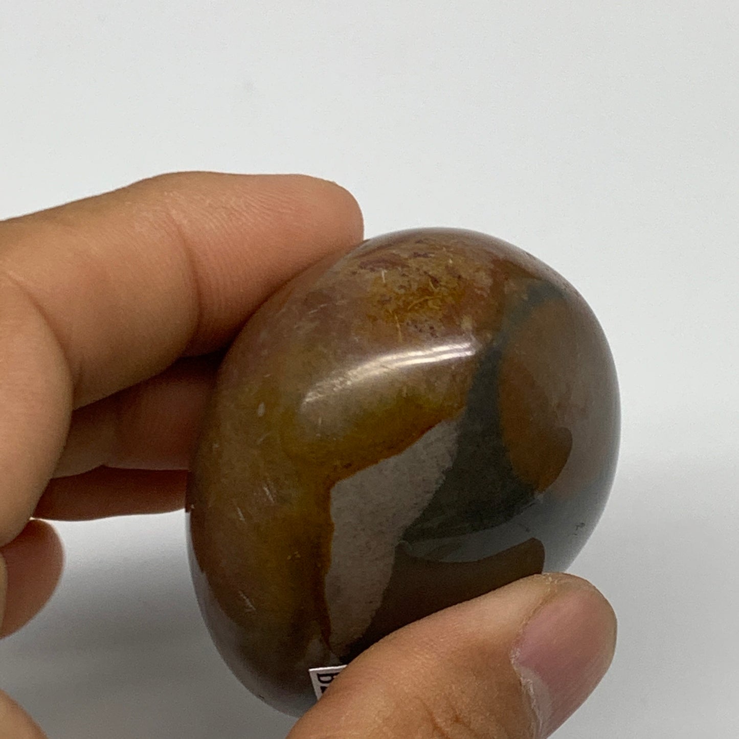 108.2g, 2.2"x1.8"x1.3" Polychrome Jasper Palm-Stone Reiki @Madagascar, B24515