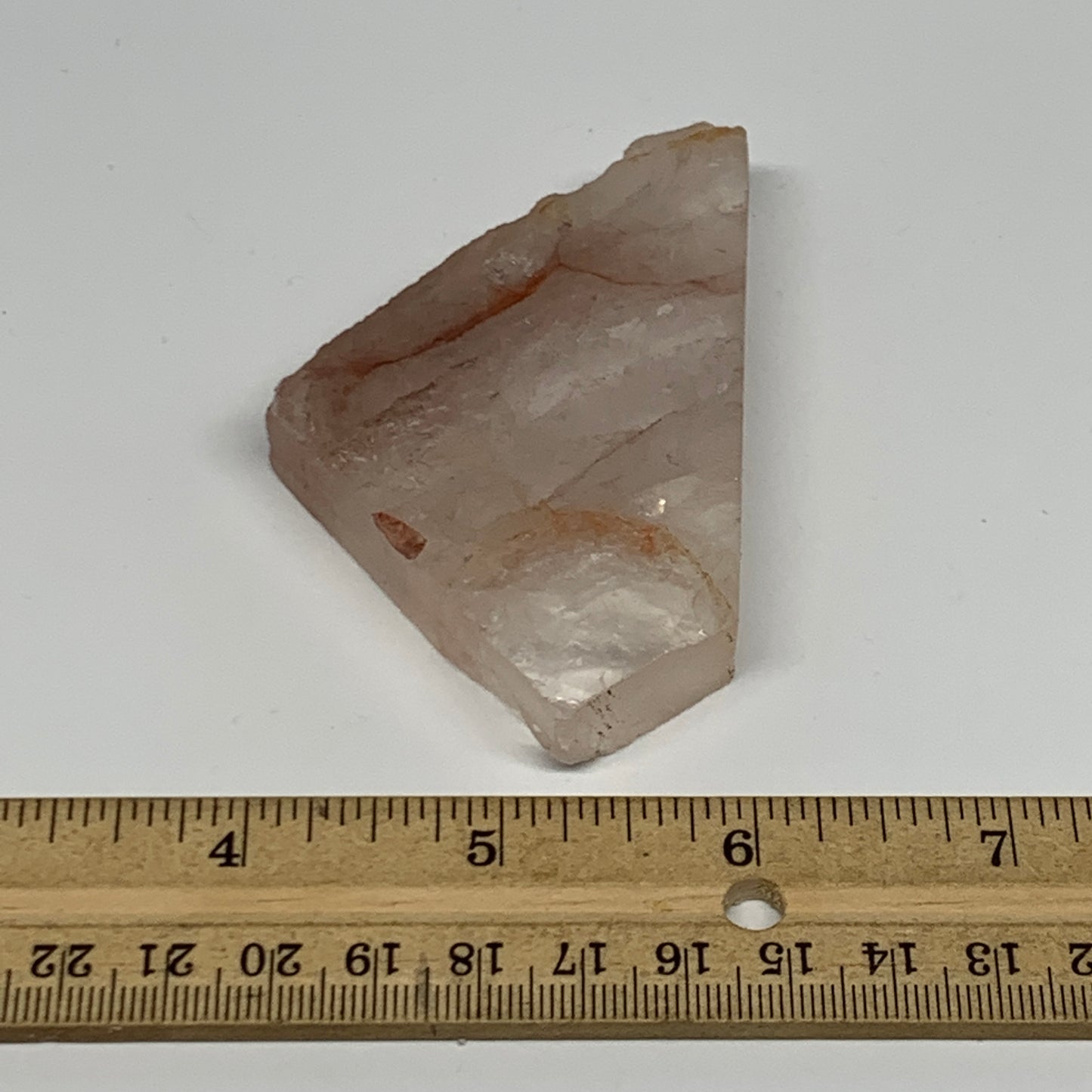 91.7g, 2.7"x2.2"x0.5", One face polished Fire Quartz, One face semi polished, B1