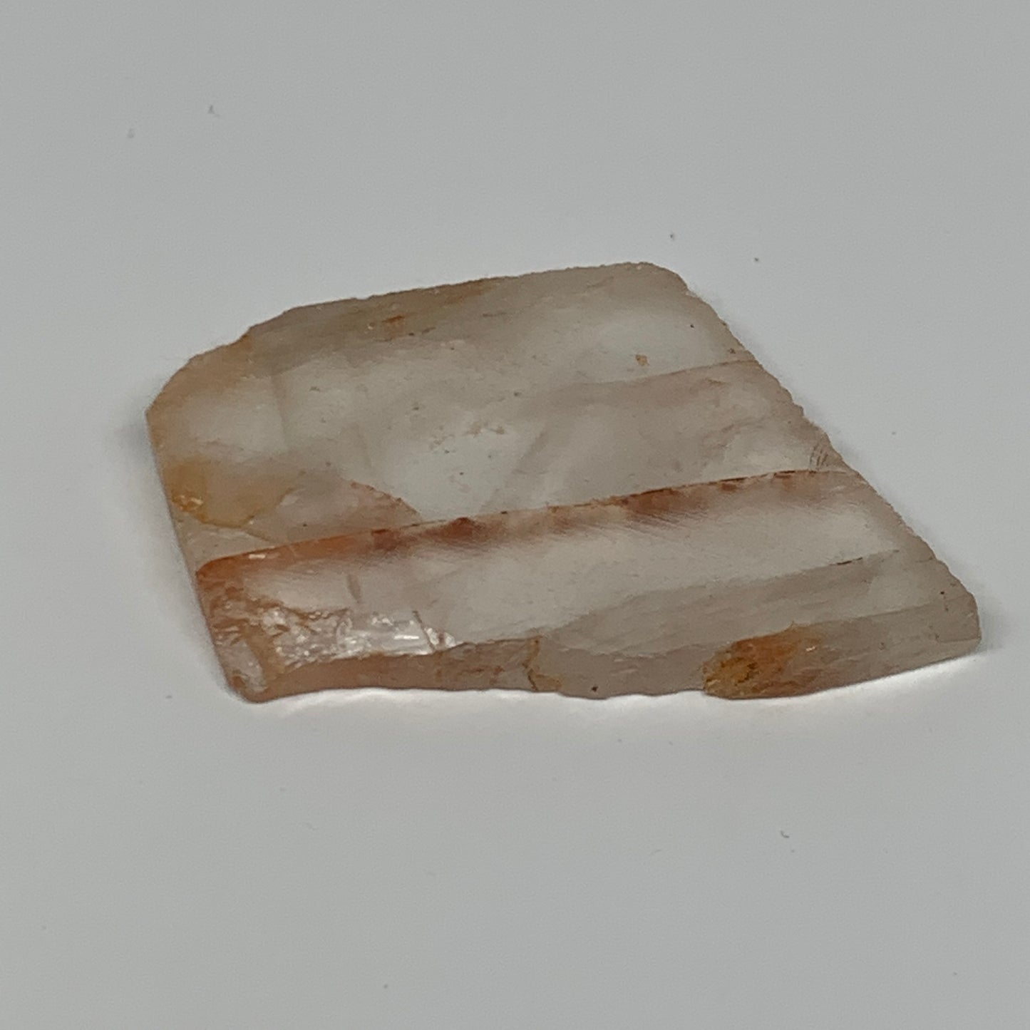 53.3g, 2.4"x2"x0.3", One face polished Fire Quartz, One face semi polished, B159