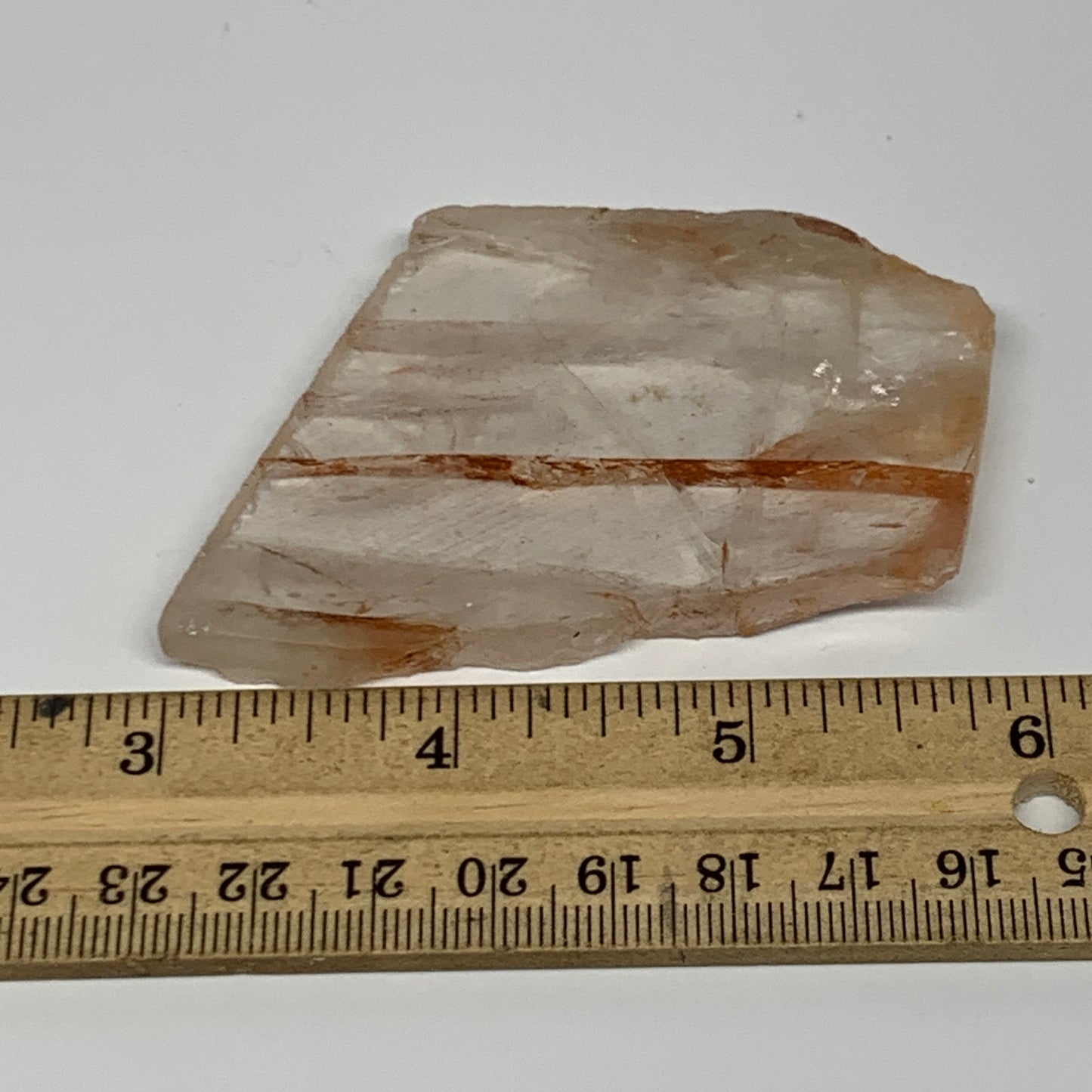 53.3g, 2.4"x2"x0.3", One face polished Fire Quartz, One face semi polished, B159