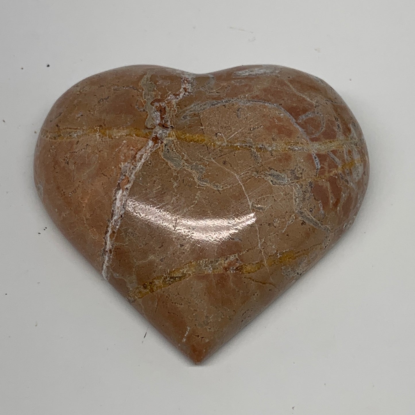 61g, 2" x 2.1"x 0.7", Natural Untreated Red Shell Fossils Half Heart @Morocco,F1