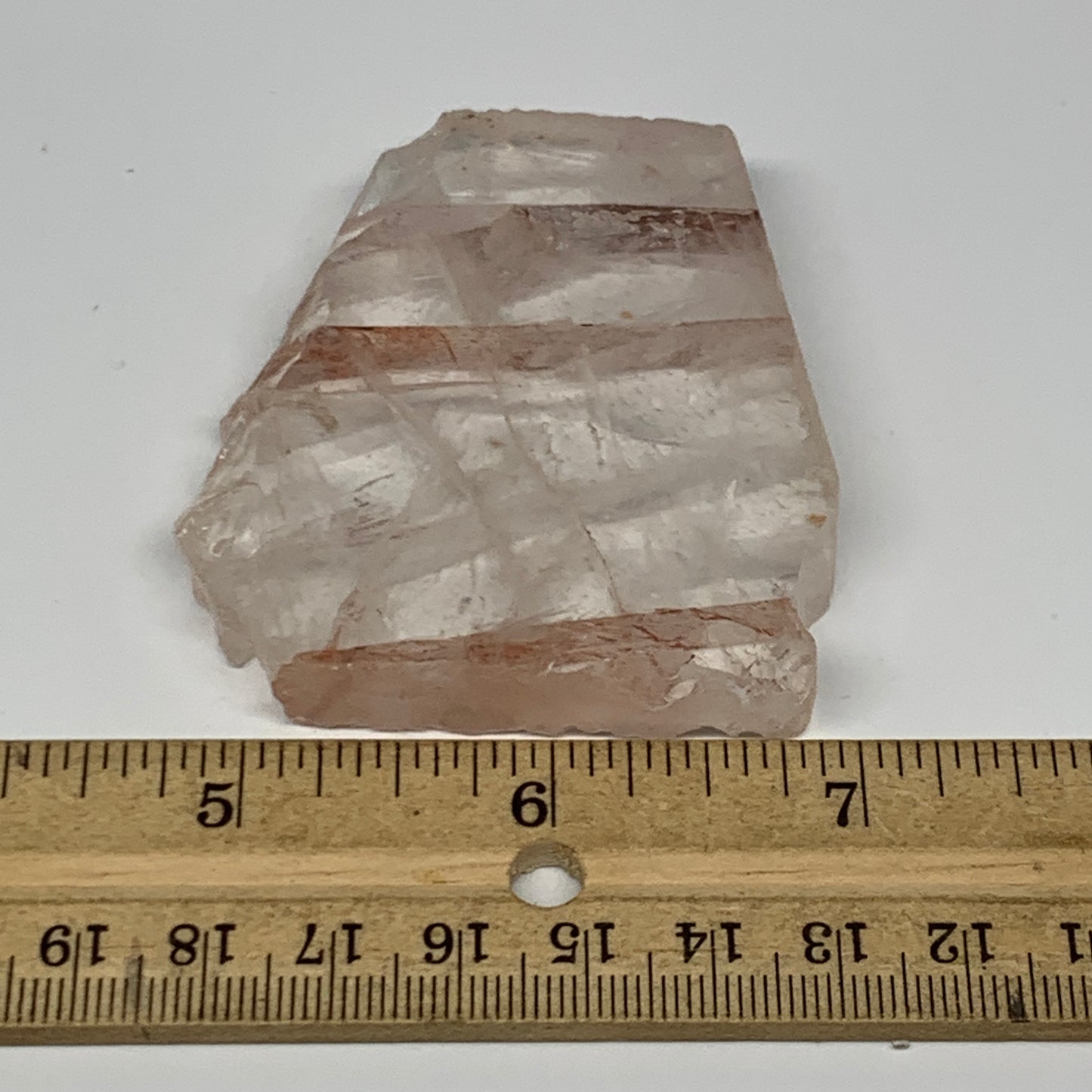 81.3g, 2.4"x2.2"x0.5", One face polished Fire Quartz, One face semi polished, B1