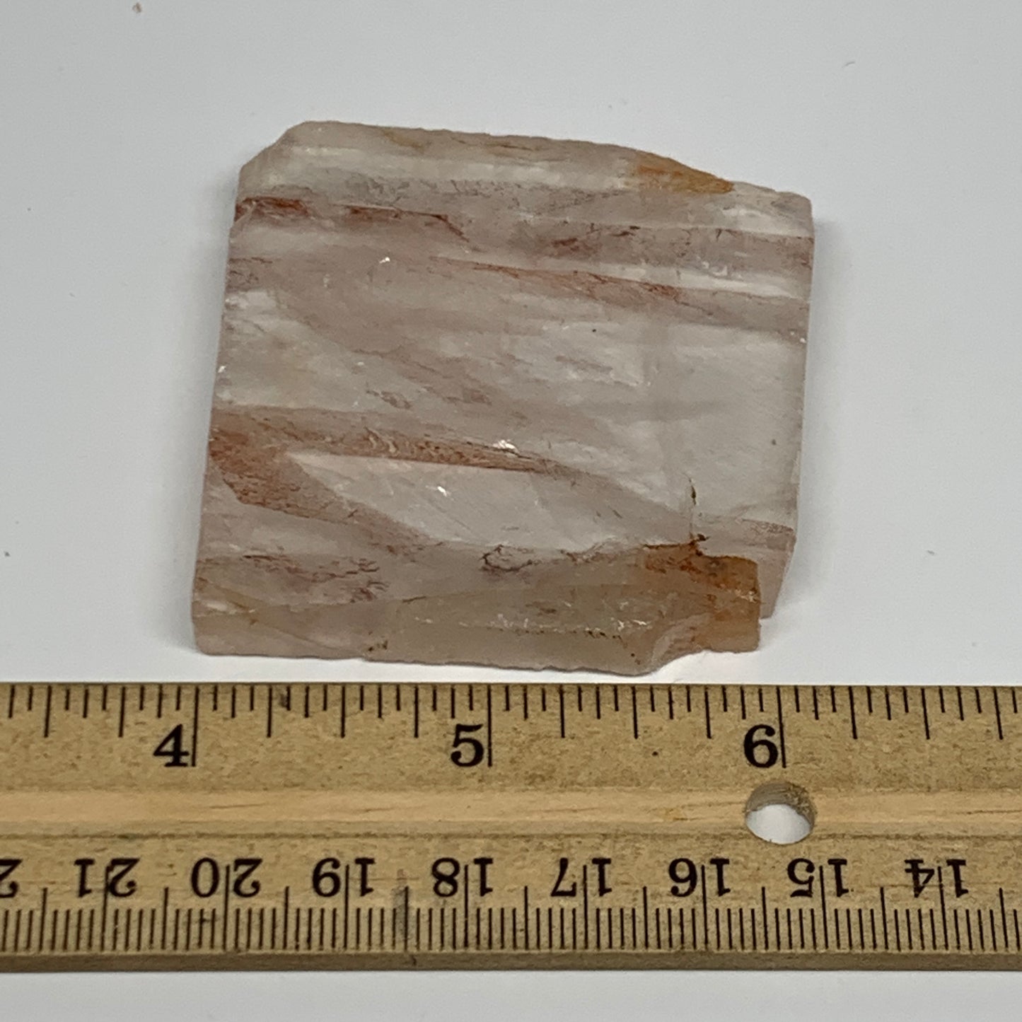 59.6g, 2.2"x2.3"x0.3", One face polished Fire Quartz, One face semi polished, B1