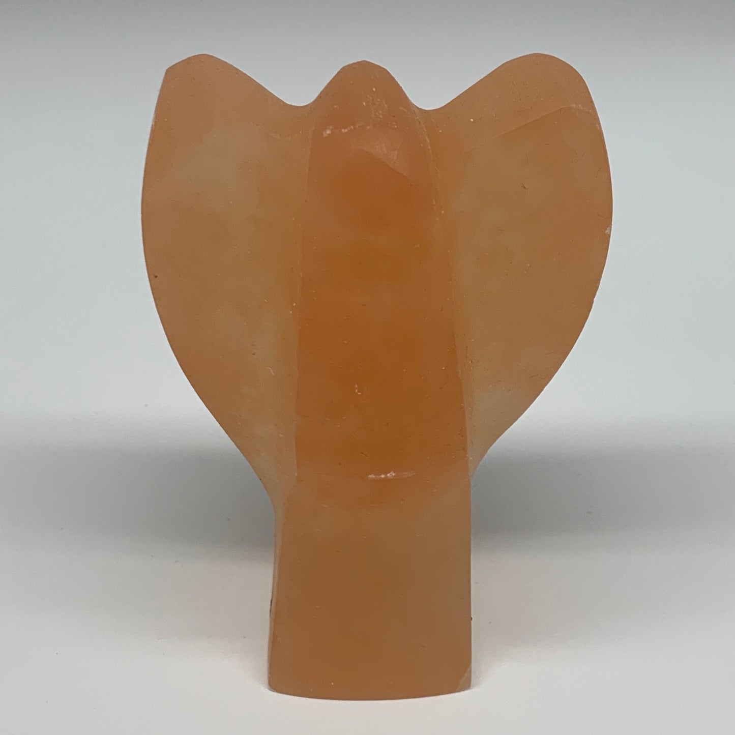 718g, 4.9"x3.3"x2.4"" Orange Selenite (Satin Spar) Angel Crystal @Morocco,B9372