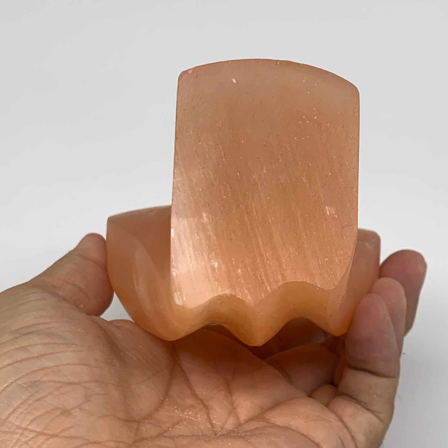 696g, 5.1"x3.3"x2.3"" Orange Selenite (Satin Spar) Angel Crystal @Morocco,B9373