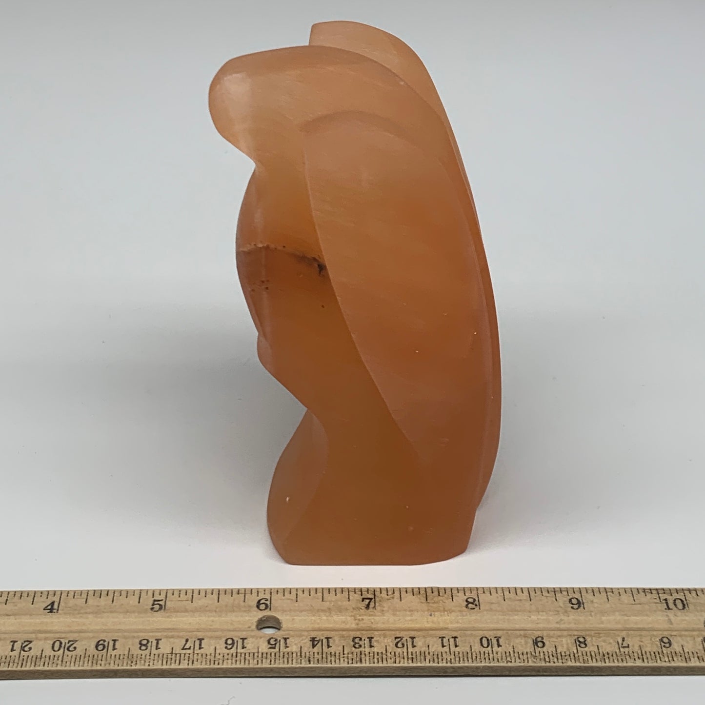 696g, 5.1"x3.3"x2.3"" Orange Selenite (Satin Spar) Angel Crystal @Morocco,B9373