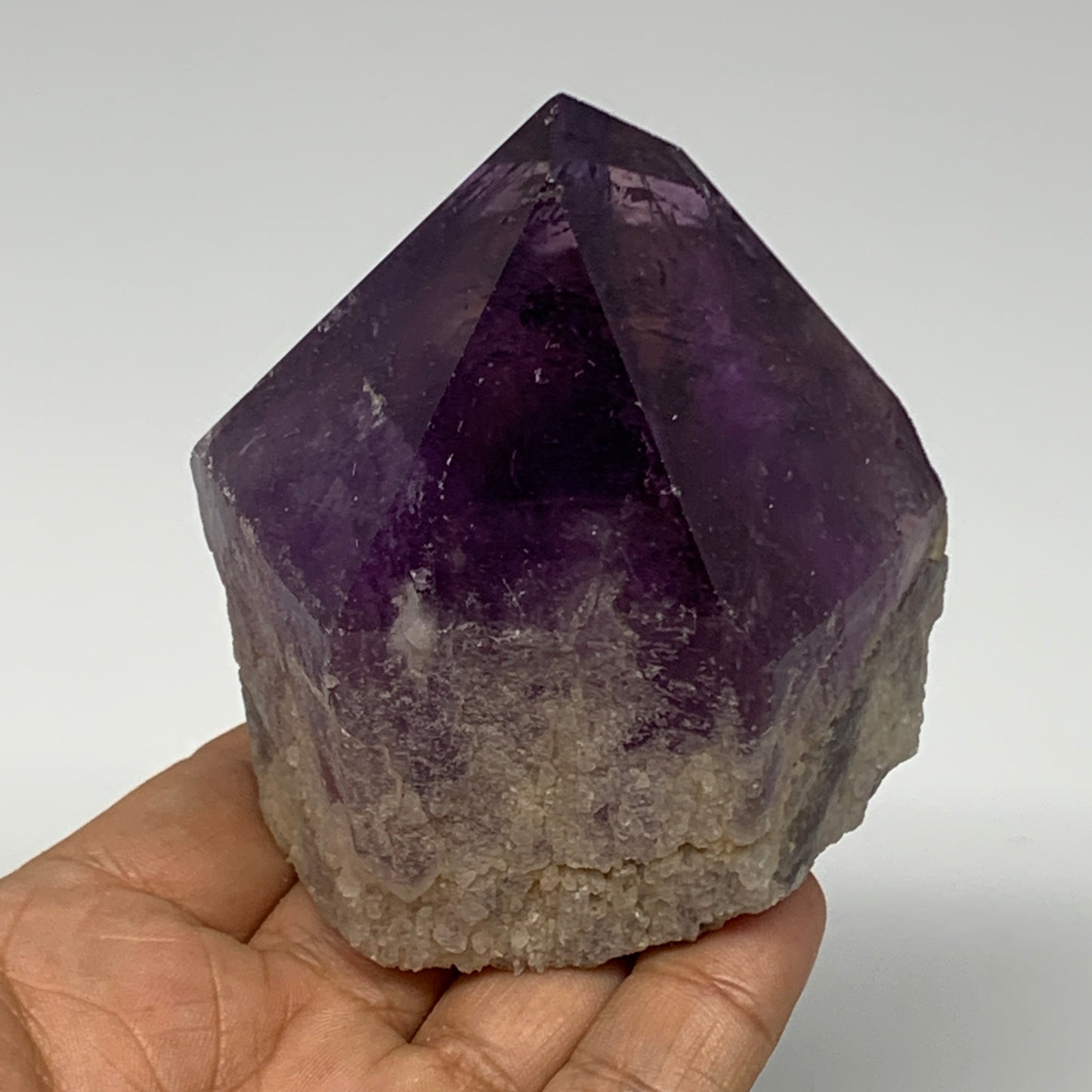 341.7g,2.9"x2.7"x2.1", Amethyst Point Polished Rough lower part Stands, B19080