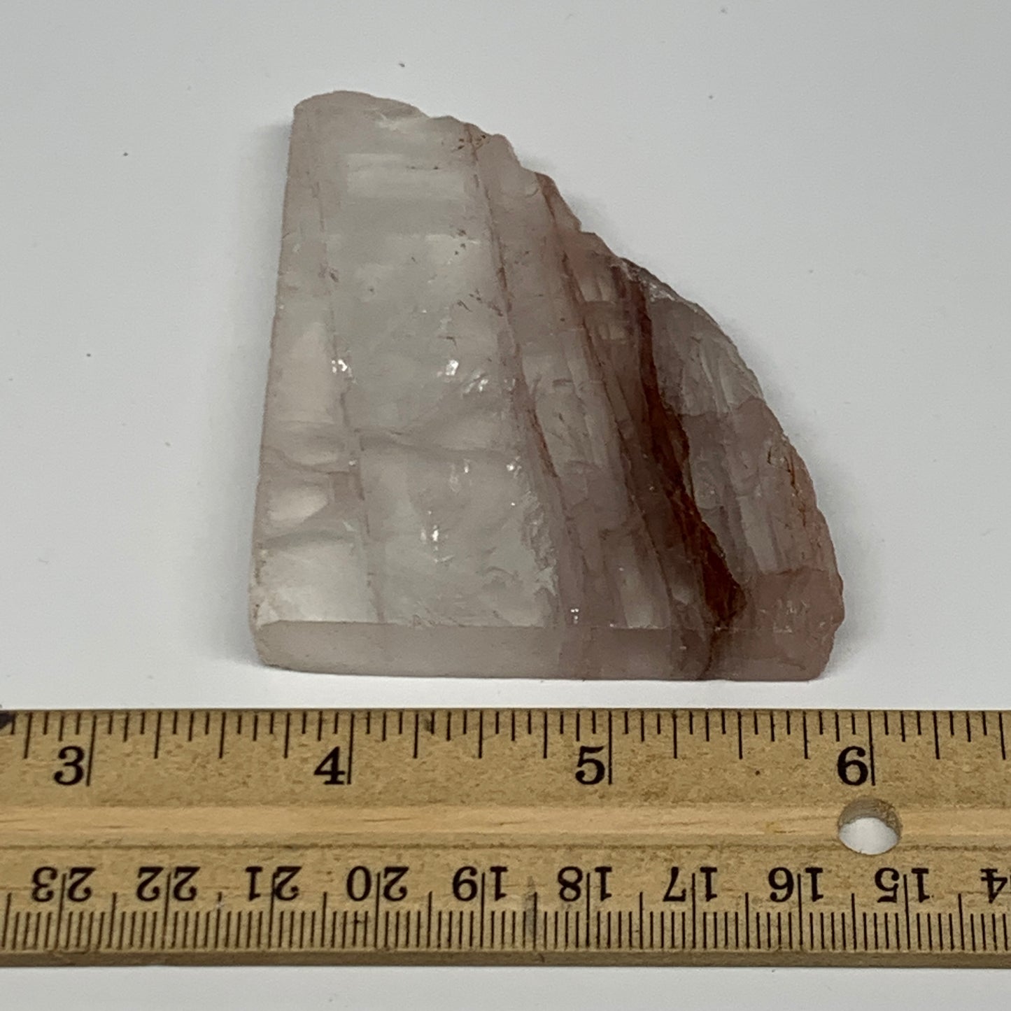 89.4g, 2.8"x2.3"x0.5", One face polished Fire Quartz, One face semi polished, B1