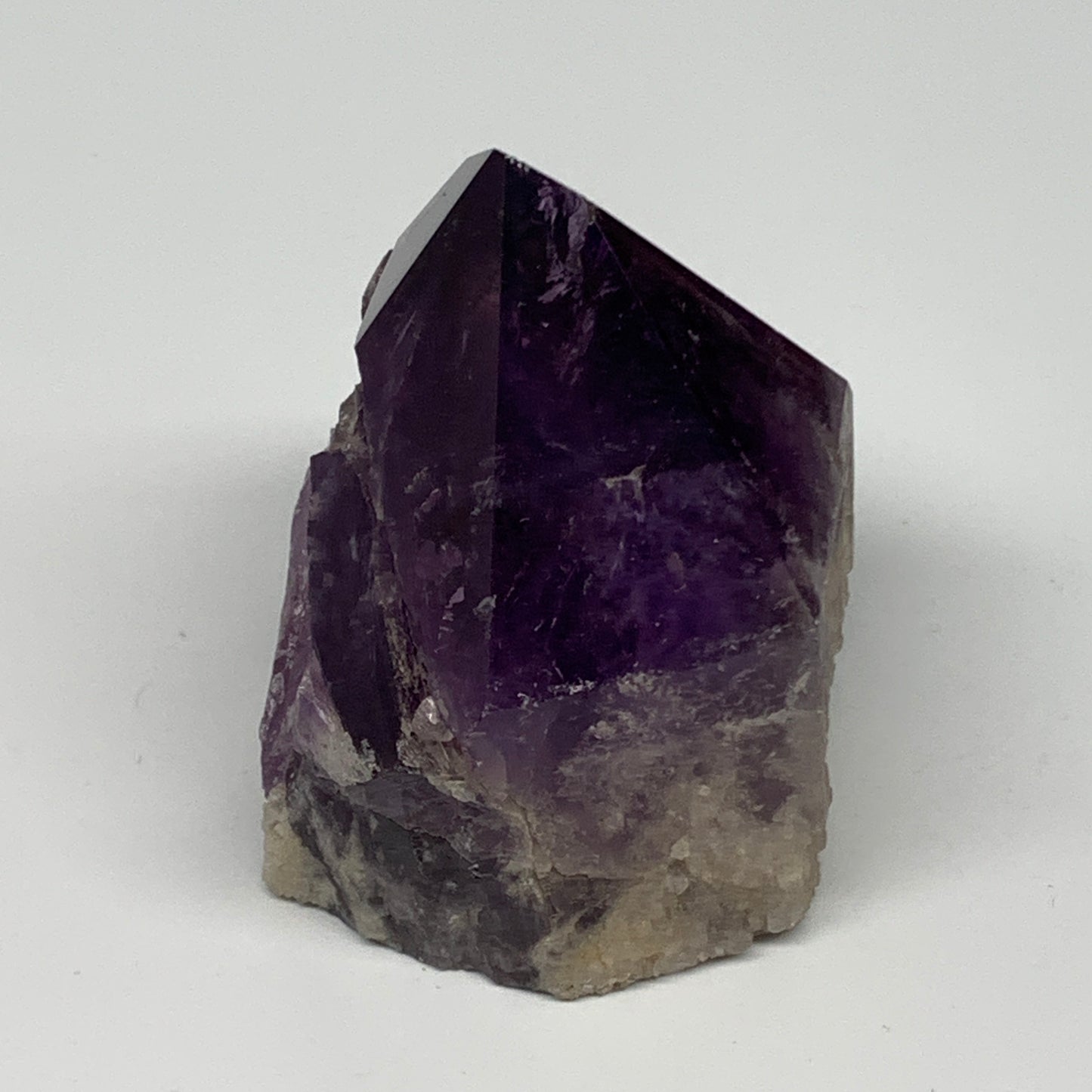 341.7g,2.9"x2.7"x2.1", Amethyst Point Polished Rough lower part Stands, B19080