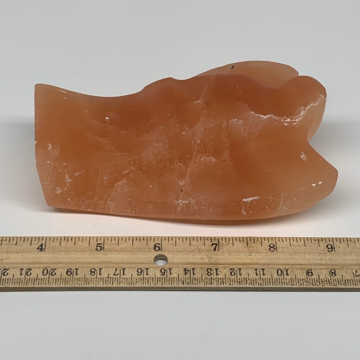 646g, 5"x3.4"x2.1"" Orange Selenite (Satin Spar) Angel Crystal @Morocco,B9375