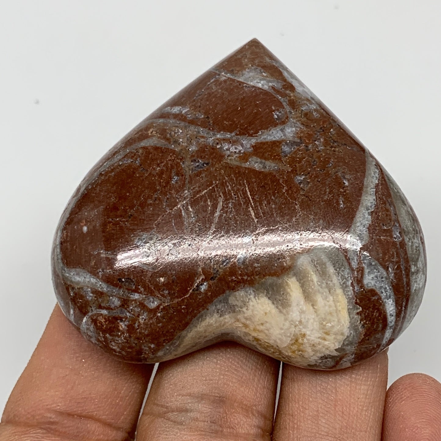 60.1g, 2" x 2.2"x 0.6", Natural Untreated Red Shell Fossils Half Heart @Morocco,