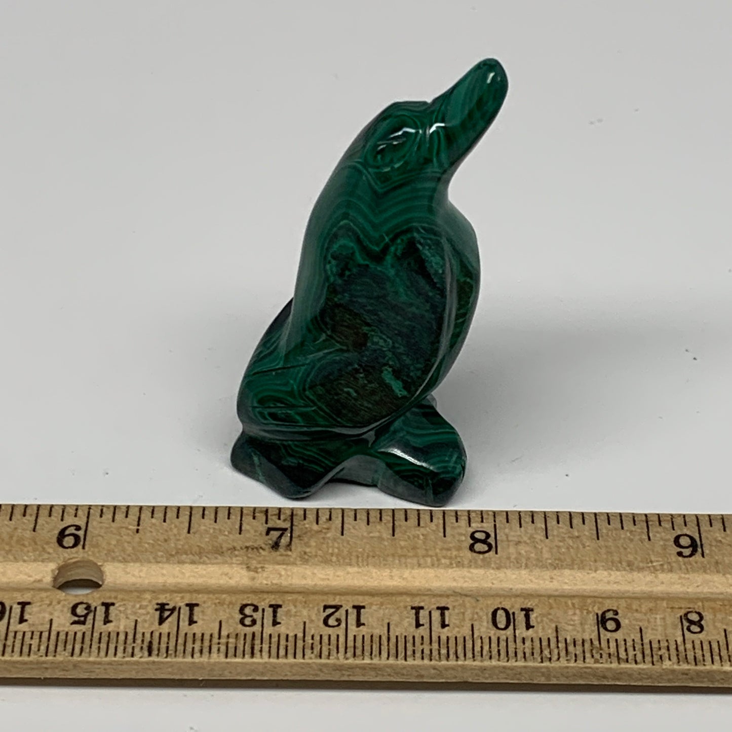 61.7g, 2.5"x1.2"x0.8" Natural Solid Malachite Penguin Figurine @Congo, B7394