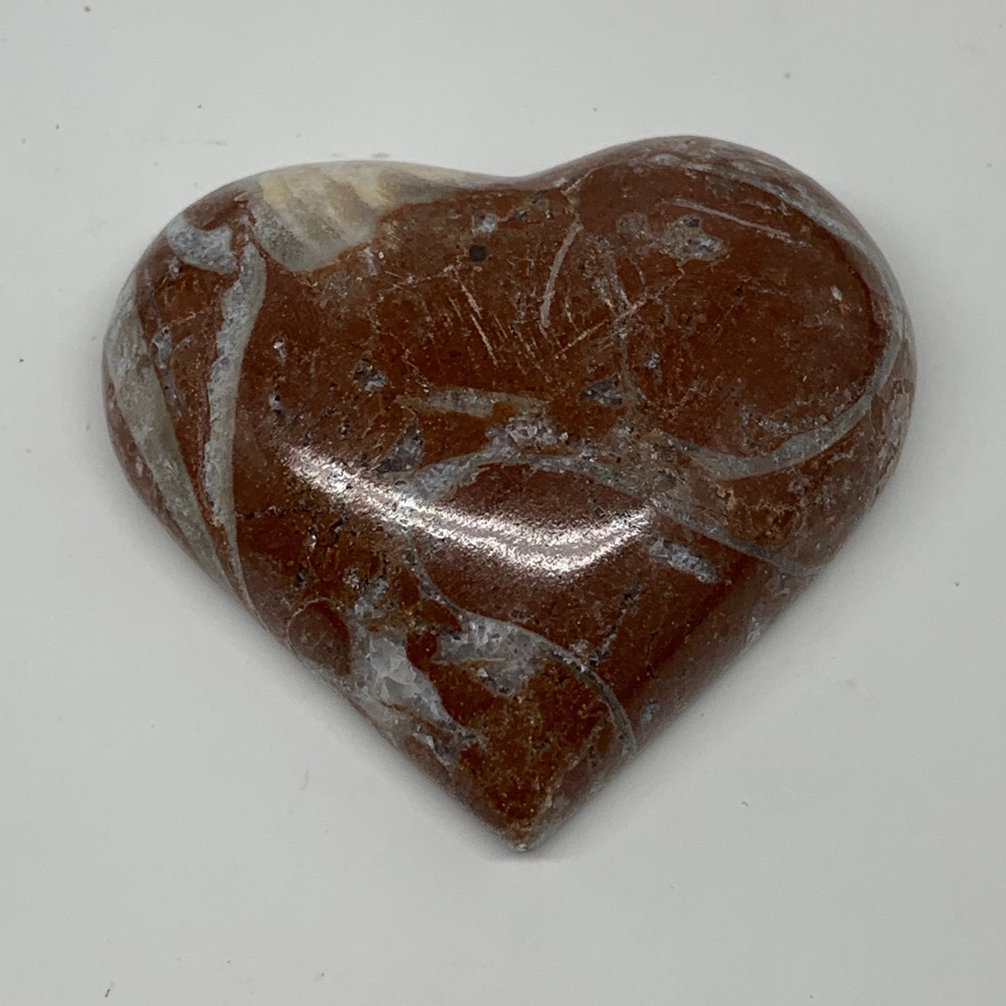 60.1g, 2" x 2.2"x 0.6", Natural Untreated Red Shell Fossils Half Heart @Morocco,