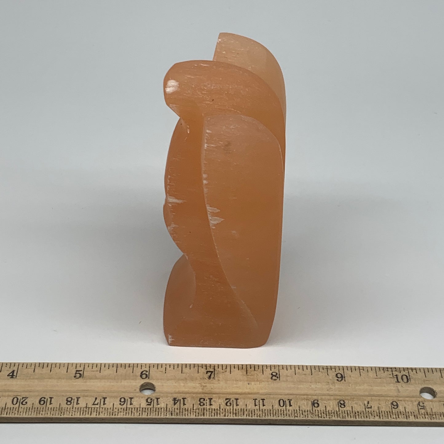 508g, 4.7"x3.1"x1.8"" Orange Selenite (Satin Spar) Angel Crystal @Morocco,B9379