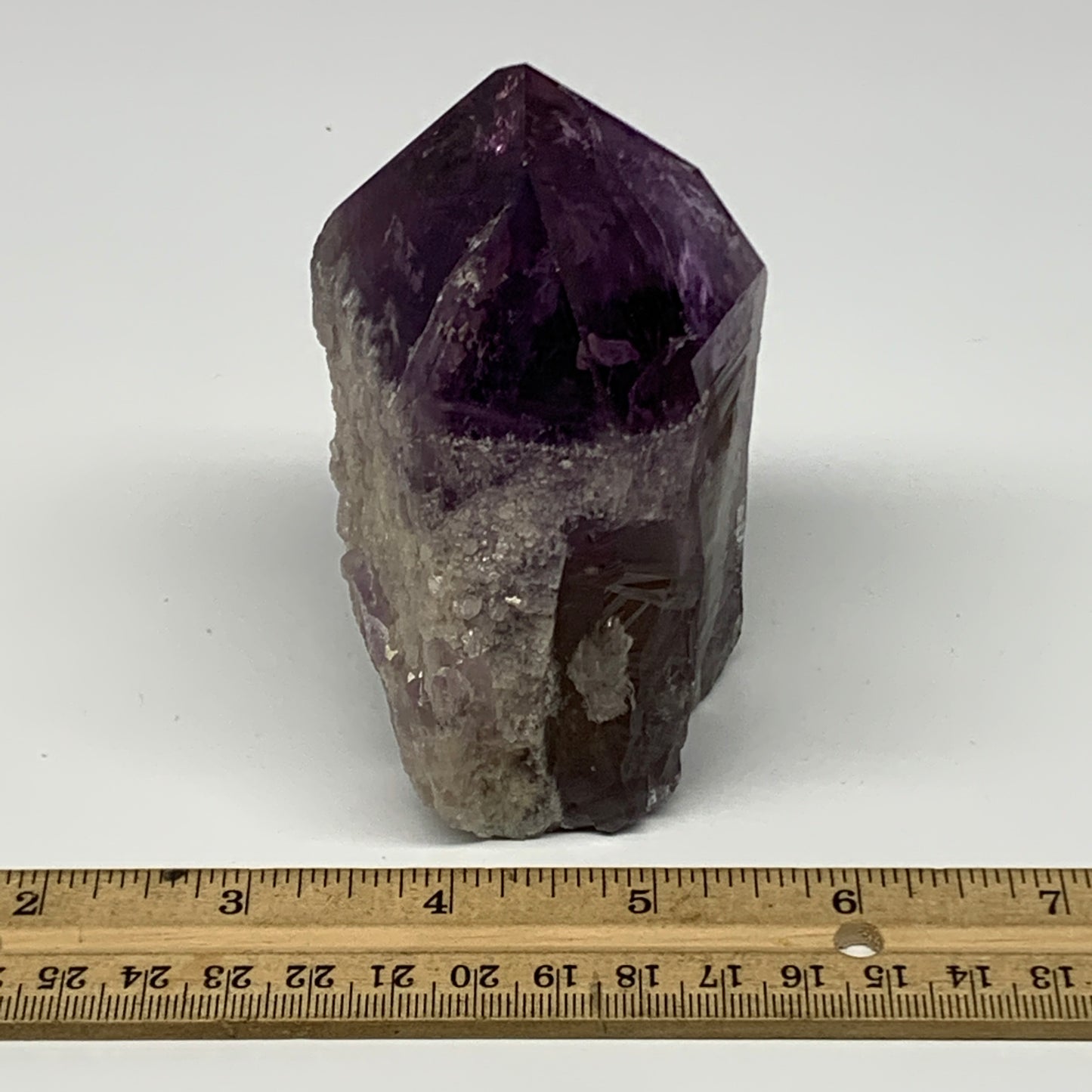 433.8g,4"x2.6"x2.1", Amethyst Point Polished Rough lower part Stands, B19085