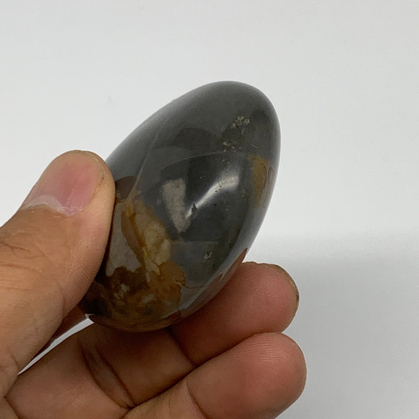 114.3g, 2.3"x2"x1.1" Polychrome Jasper Palm-Stone Reiki @Madagascar, B24493