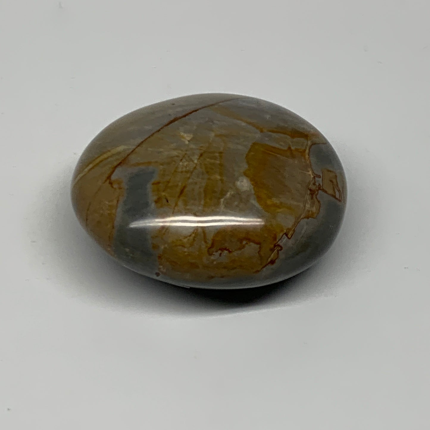 114.3g, 2.3"x2"x1.1" Polychrome Jasper Palm-Stone Reiki @Madagascar, B24493