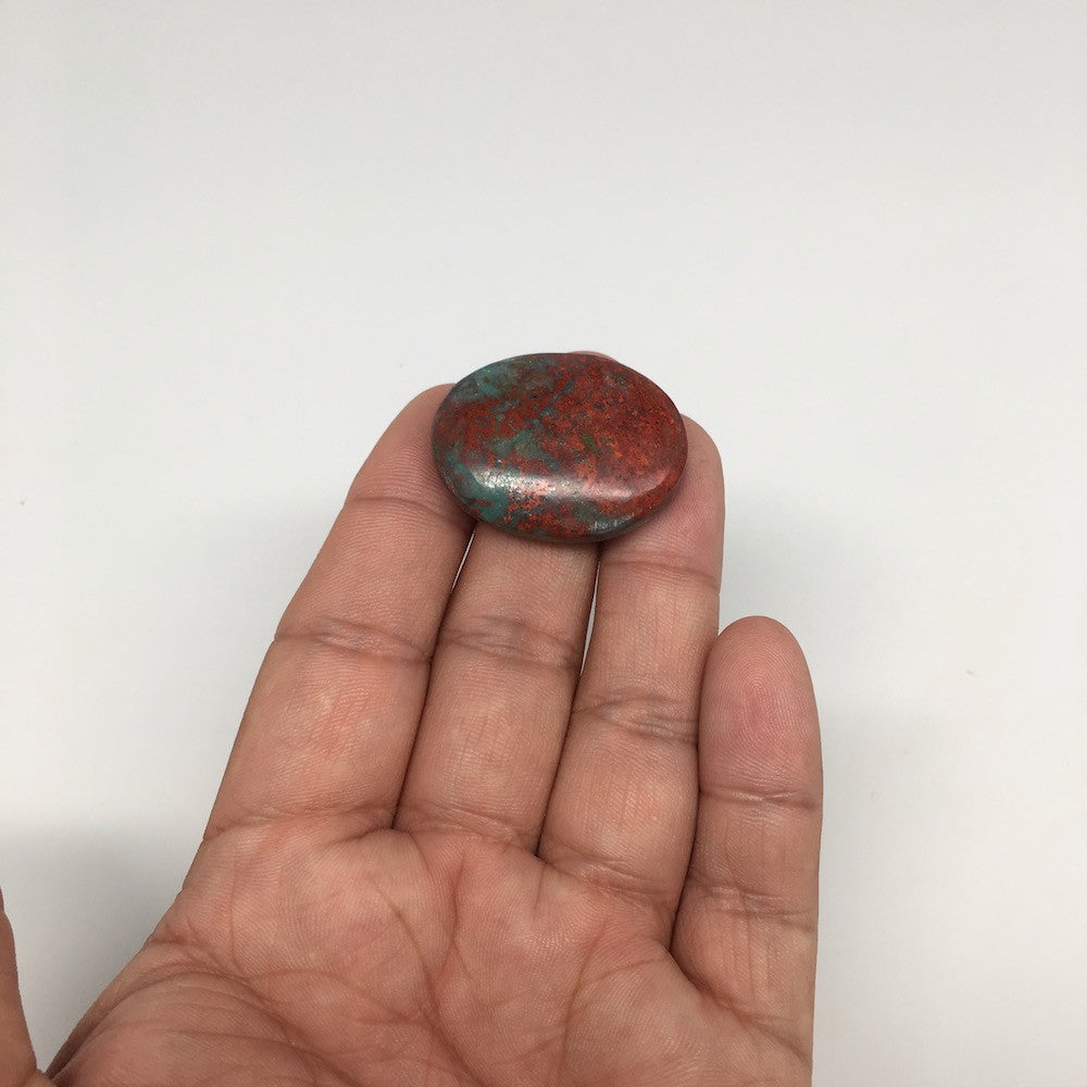 13.1g, 1.3"x 1" Sonora Sunset Chrysocolla Cuprite Cabochon from Mexico, SC79