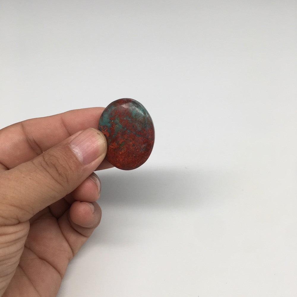 13.1g, 1.3"x 1" Sonora Sunset Chrysocolla Cuprite Cabochon from Mexico, SC79