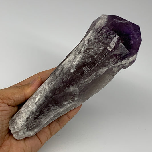 630g,7.4"x2.6"x1.9",Amethyst Point Polished Rough lower part from Brazil,B19093