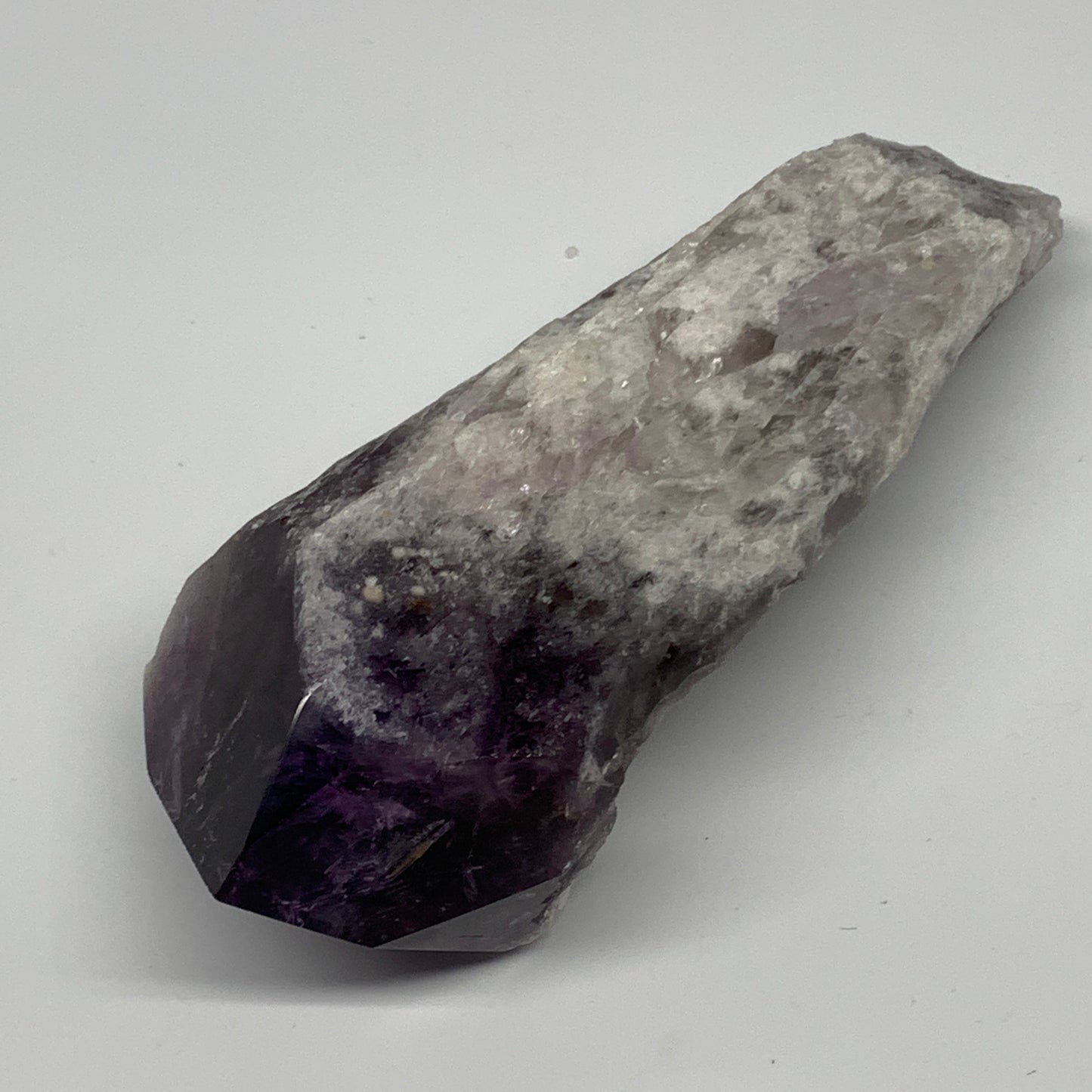 630g,7.4"x2.6"x1.9",Amethyst Point Polished Rough lower part from Brazil,B19093