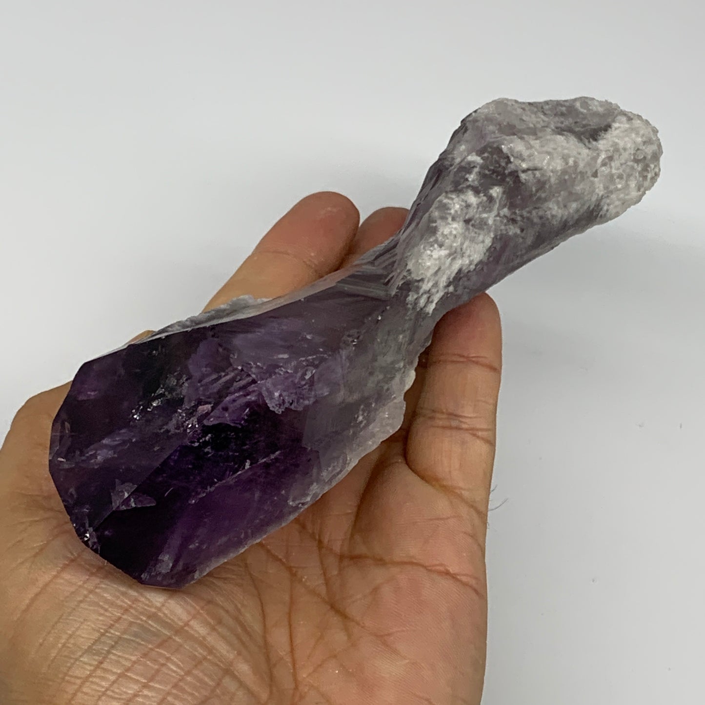 419.5g,7.4"x2.4"x1.5",Amethyst Point Polished Rough lower part from Brazil,B1909