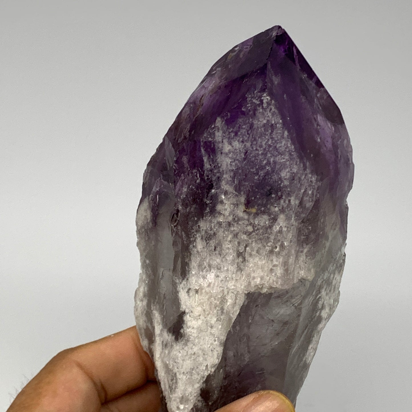 419.5g,7.4"x2.4"x1.5",Amethyst Point Polished Rough lower part from Brazil,B1909