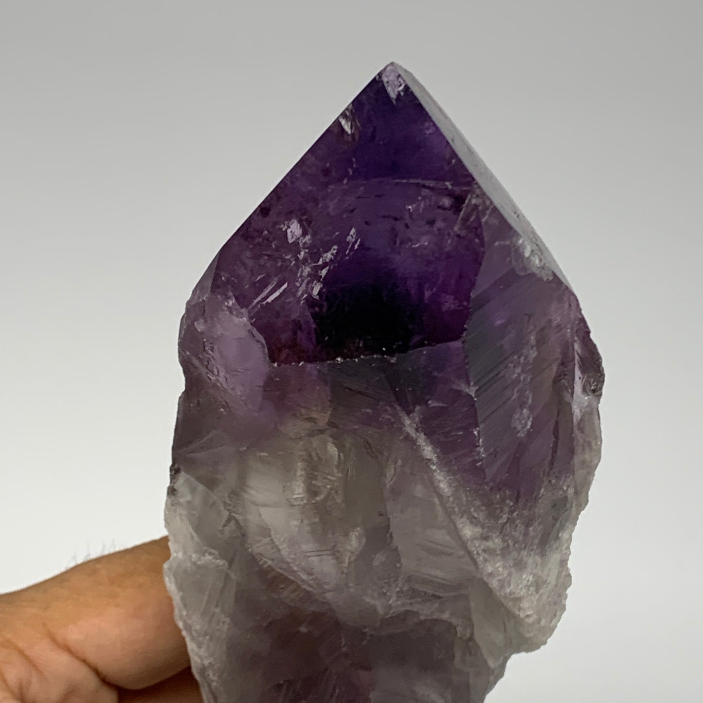 419.5g,7.4"x2.4"x1.5",Amethyst Point Polished Rough lower part from Brazil,B1909