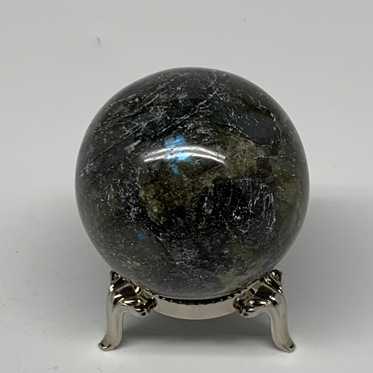 159.6g, 1.9"(47mm), Labradorite Sphere Gemstone,Crystal @Madagascar, B22372