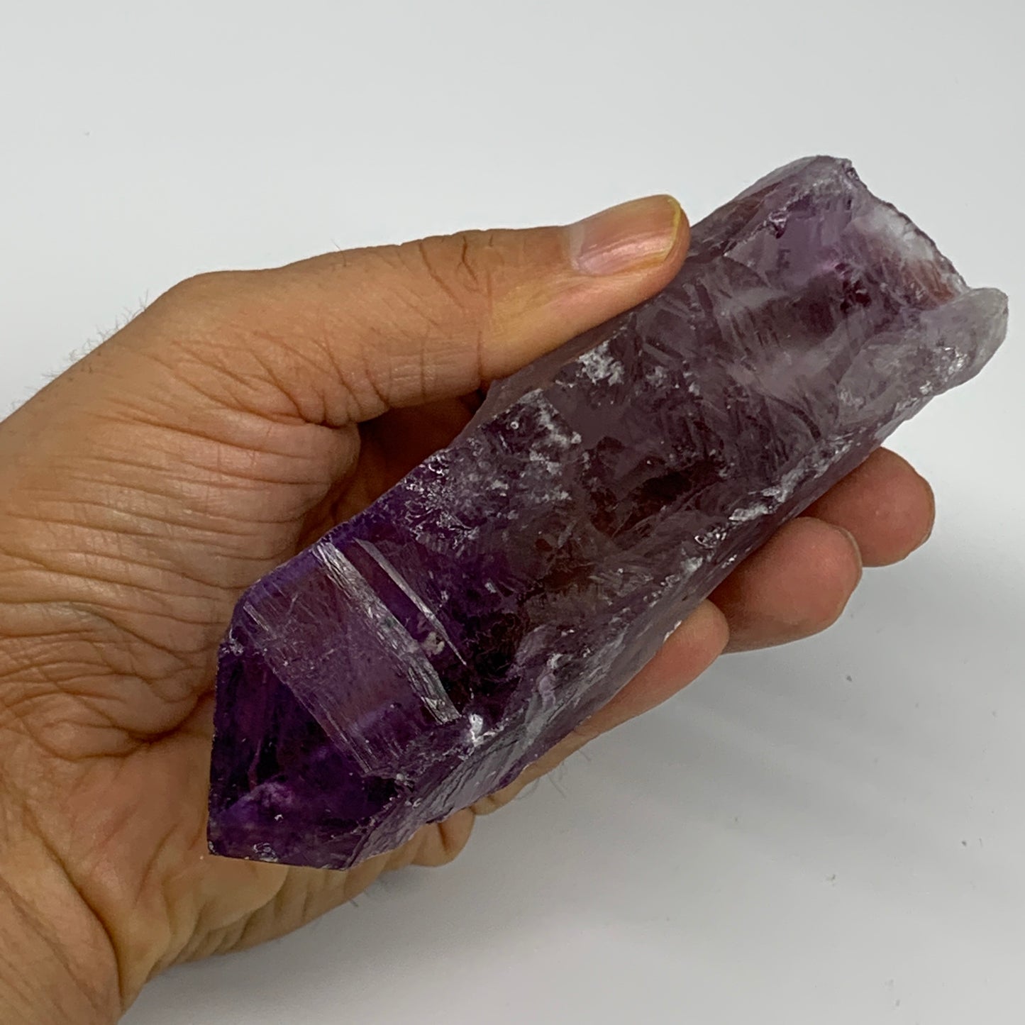 184.9g,5"x1.5"x1",Amethyst Point Polished Rough lower part from Brazil,B19096