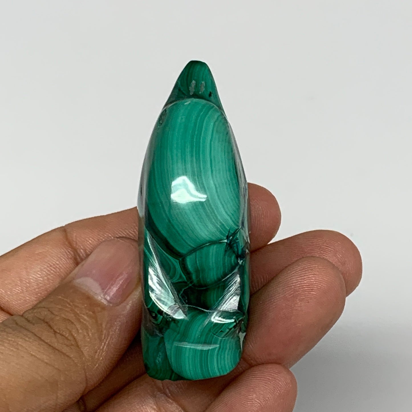 64.3g, 2.2"x1.3"x0.8" Natural Solid Malachite Penguin Figurine @Congo, B7410