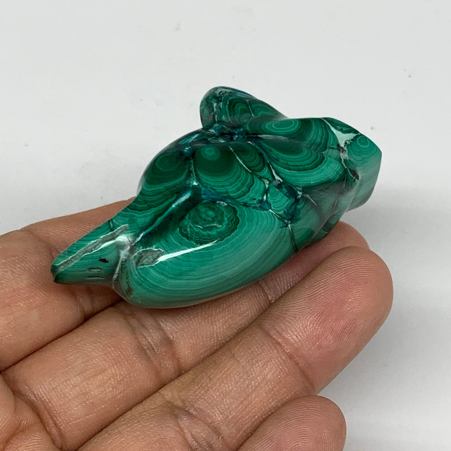 64.3g, 2.2"x1.3"x0.8" Natural Solid Malachite Penguin Figurine @Congo, B7410