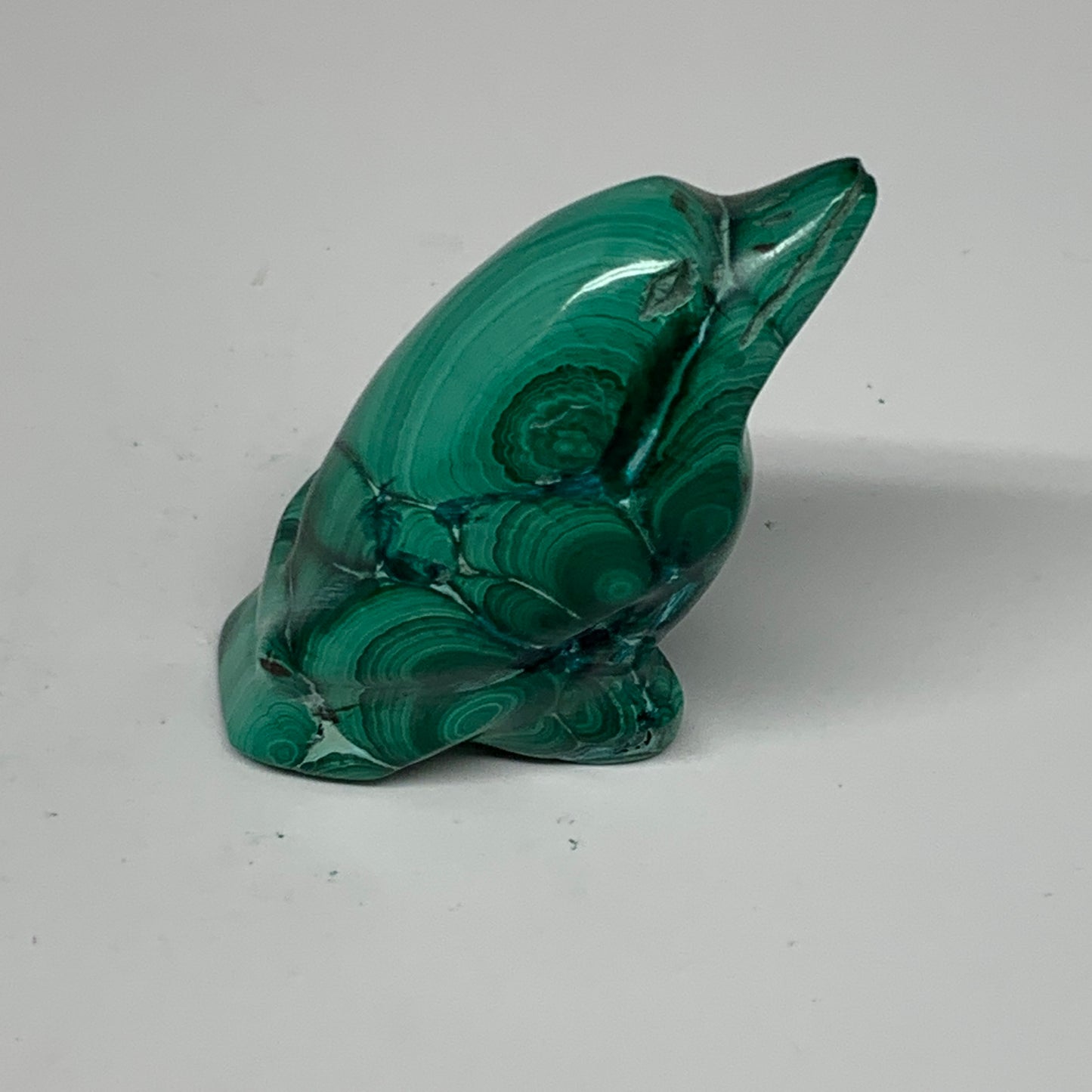 64.3g, 2.2"x1.3"x0.8" Natural Solid Malachite Penguin Figurine @Congo, B7410