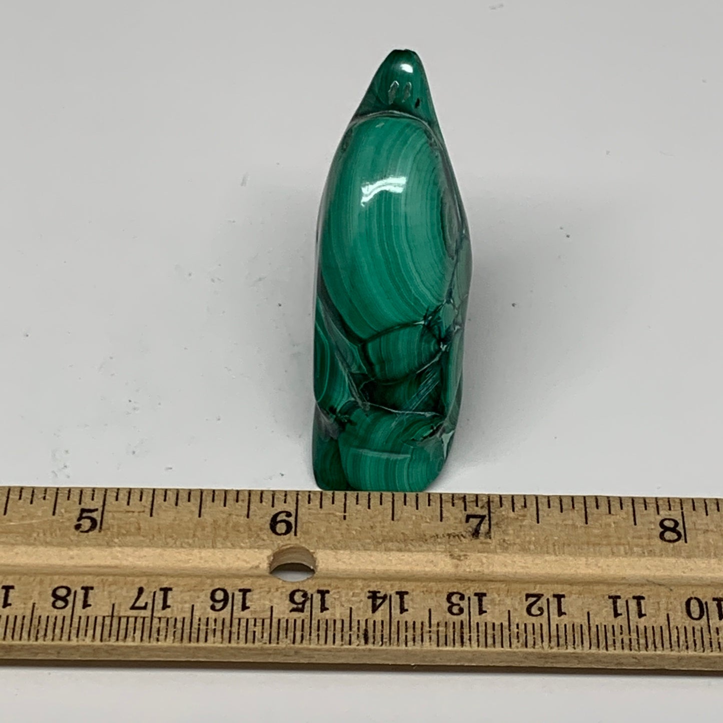 64.3g, 2.2"x1.3"x0.8" Natural Solid Malachite Penguin Figurine @Congo, B7410