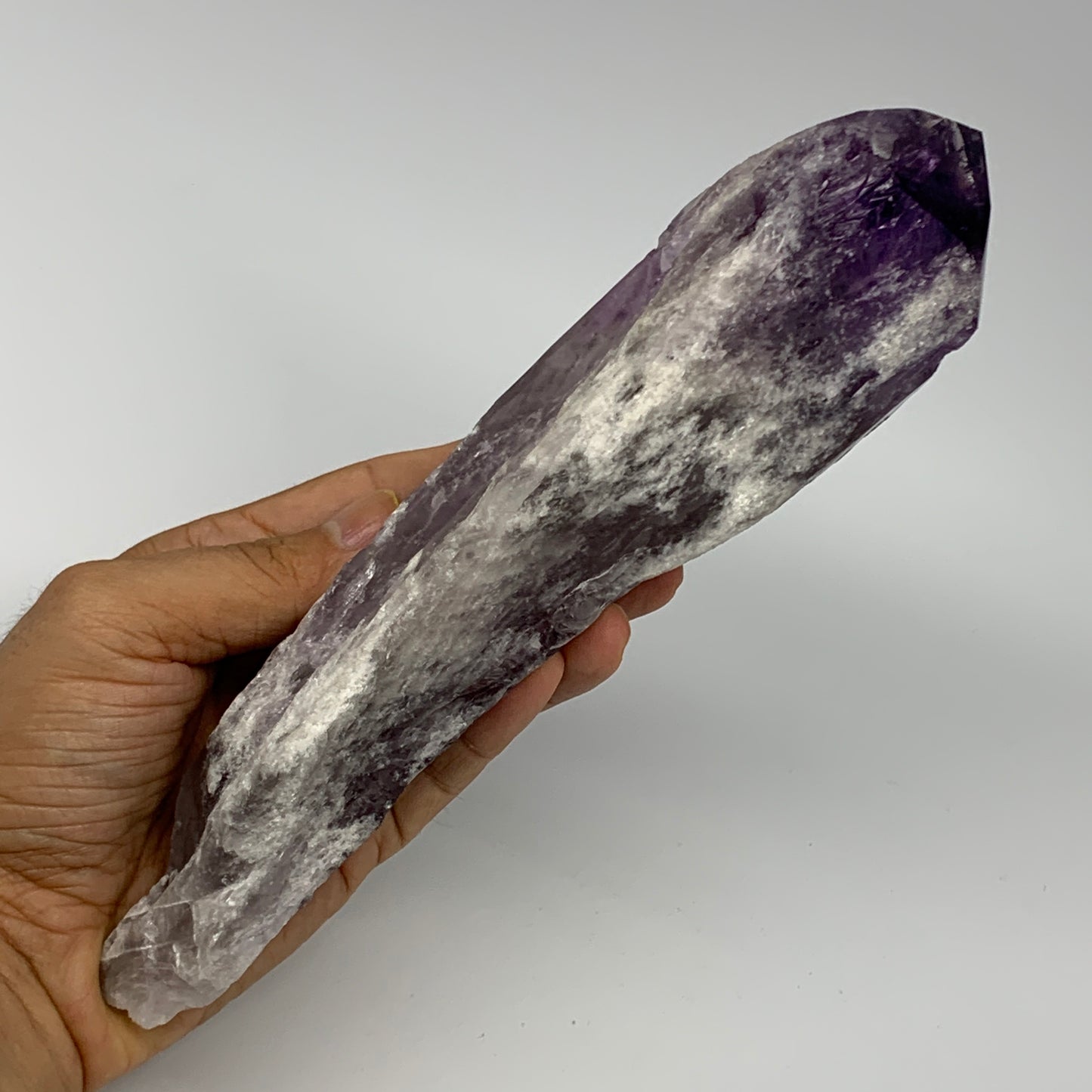 670g,8.7"x2.6"x2.1",Amethyst Point Polished Rough lower part from Brazil,B19097