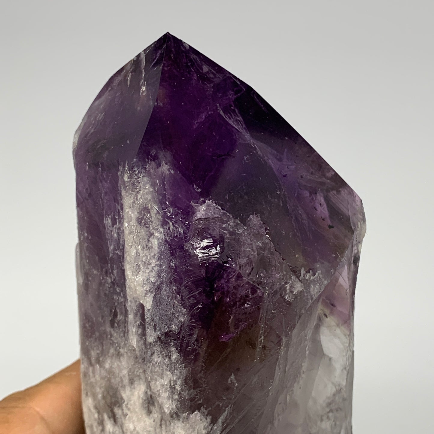 670g,8.7"x2.6"x2.1",Amethyst Point Polished Rough lower part from Brazil,B19097