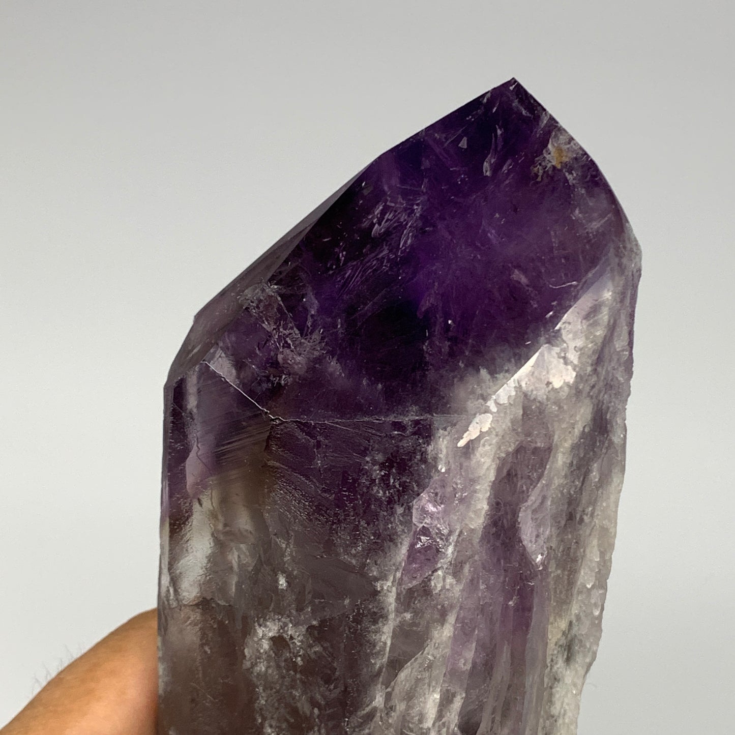 670g,8.7"x2.6"x2.1",Amethyst Point Polished Rough lower part from Brazil,B19097