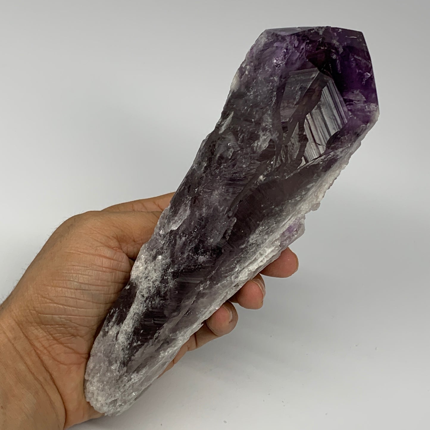 710g,8"x2.7"x2.1",Amethyst Point Polished Rough lower part from Brazil,B19098