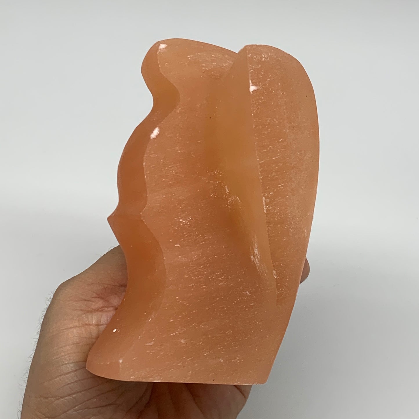 668g, 4.5"x3.6"x2.4"" Orange Selenite (Satin Spar) Angel Crystal @Morocco,B9396